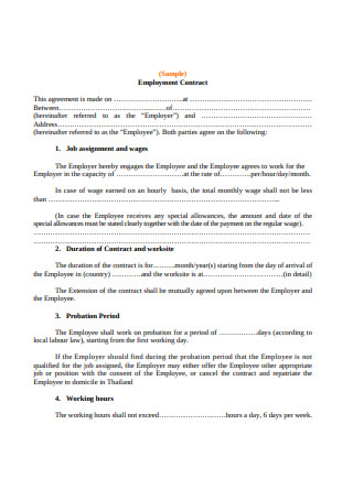 Sample Employment Contract 