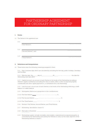 Sample Partnership Agreement