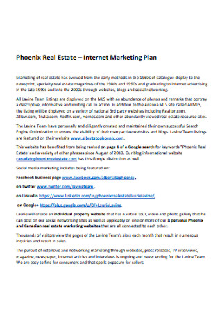 Sample Real Estate Marketing Plan