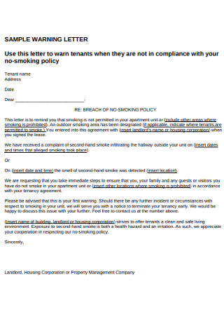 Sample Warning Letter in PDF
