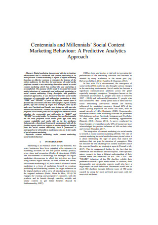Social Content Marketing Behaviour Sample
