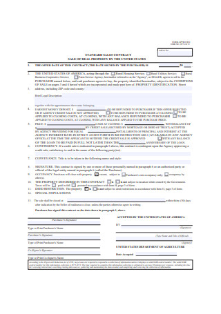 Standard Sales Contract Sample