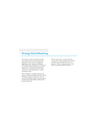 Strategic Email Marketing Sample