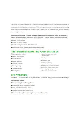 Transfort Event Marketing Plan Sample