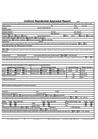 Uniform Residential Appraisal Sales Report File