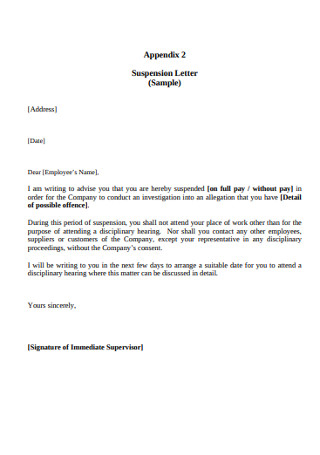 printable Suspension Letter 