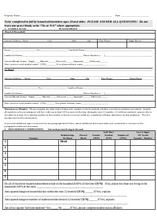 Application for Rental Leasing