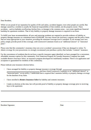 Approval Letter for Resident Rental 