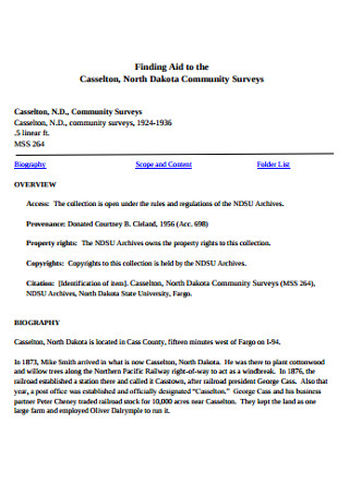 Casselton North Dakota Community Surveys
