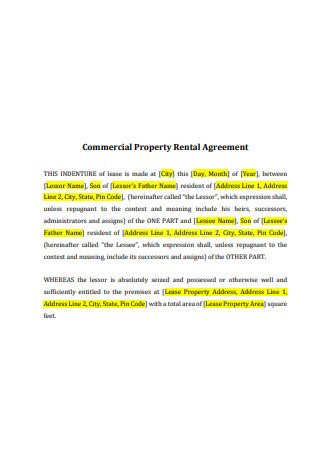 Commercial Property Rental Agreement