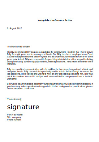 Letter Of Support For Employment from images.sample.net