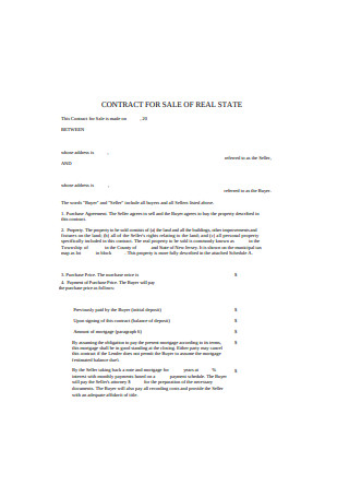 Contract for Sale of Real Estate