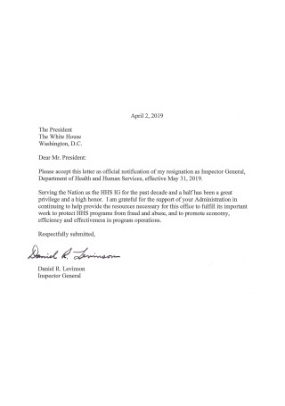 Department Resignation Letter
