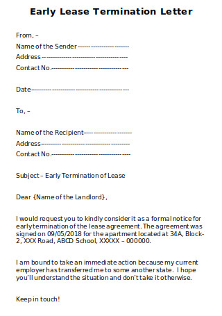Early Termination Of Lease Letter from images.sample.net