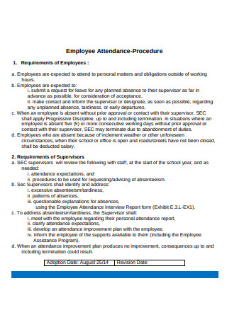 Employee Attendance Procedure