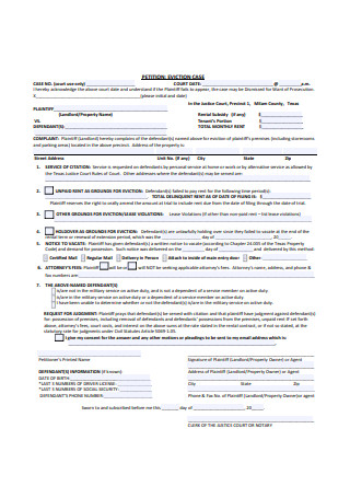 Eviction Form Example