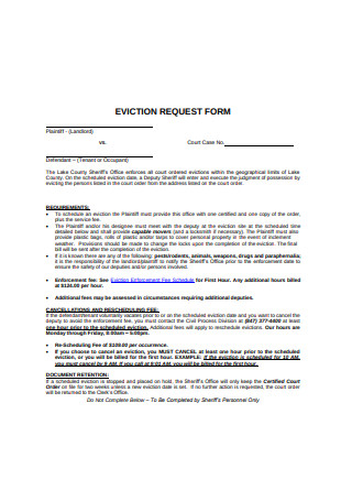 Eviction Request Form