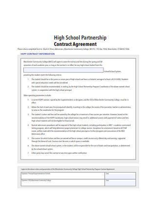 High School Partnership Contract Agreement