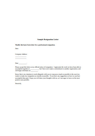 Resignation Letter New Job from images.sample.net