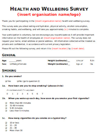 Junk Food Survey Questionnaire
