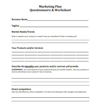 Marketing Plan Questionnaire