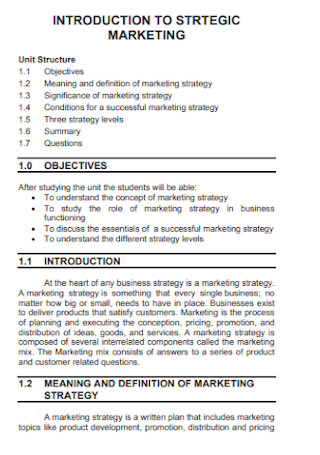 Marketing Strategies and Plans