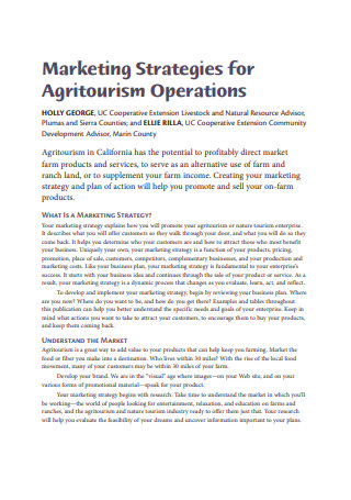 Marketing Strategies for Agritourism Operations