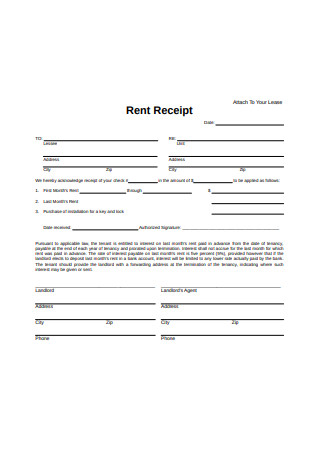Paid Rent Receipt Form