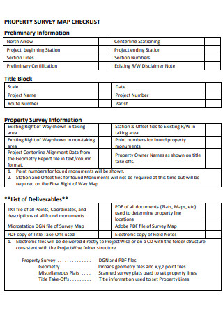 Property Survey Map Checklist