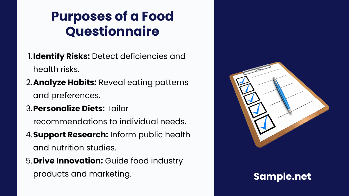 Purposes of a Food Questionnaire