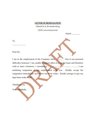 Resignation and Acceptance Letter