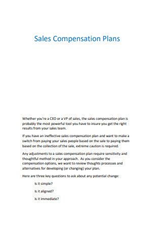 Sales Compensation Plan