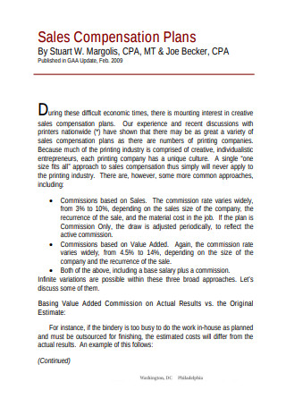 Sales Compensation Plans in PDF