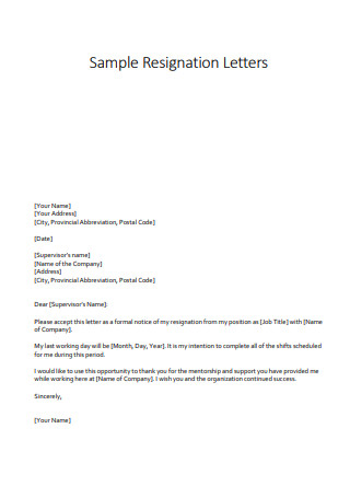 48+ SAMPLE Official Resignation Letters in PDF | MS Word