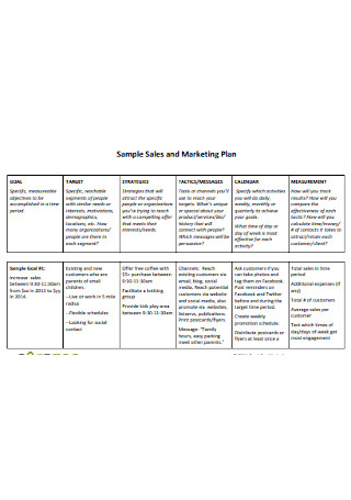 Sample Sales and Marketing Plan3
