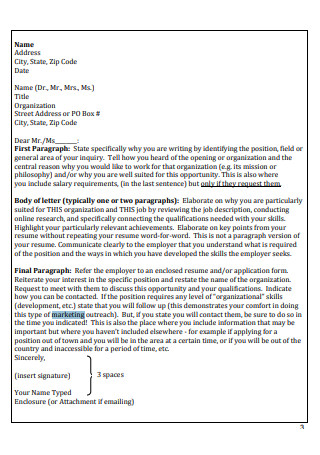 Simple Marketing Cover Letter