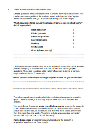 research project questionnaire sample