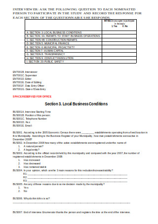 Start Business Operations Questionnaires