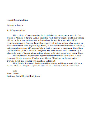 Sample College Letter Of Recommendation from images.sample.net