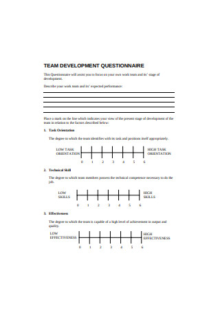 Team Development Questionnaire