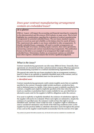 contract manufacturing arrangement