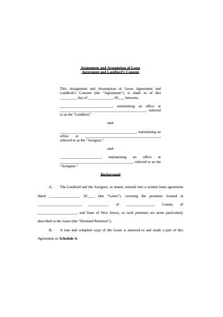 Assignment and Assumption of Lease Agreement and Landlord’s Consent
