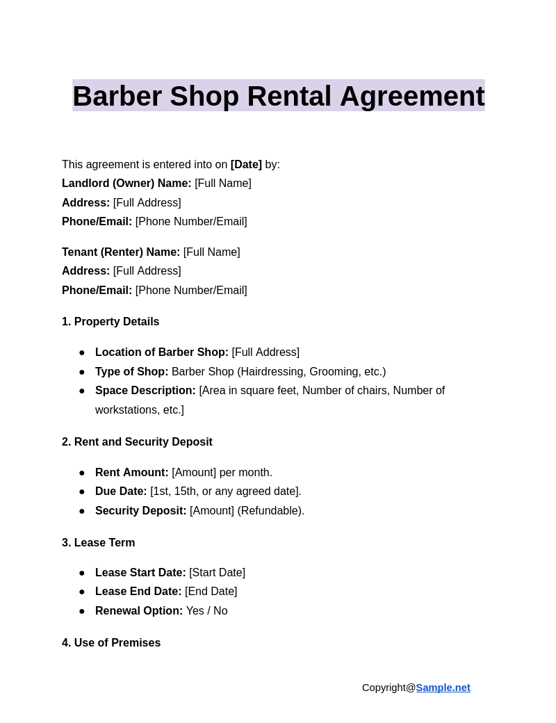 Barber Shop Rental Agreement Google Docs 12 11 2024 11 00 AM