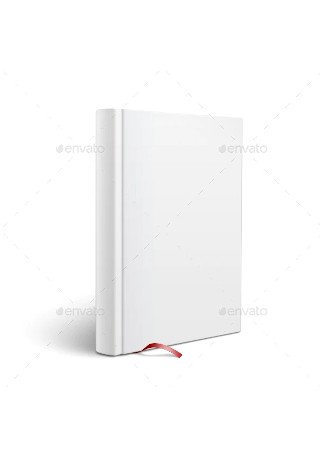 Blank Vertical Book with Bookmark Template