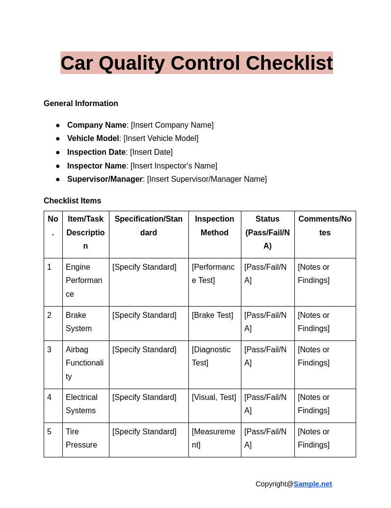 Car Quality Control Checklist Google Docs 12 11 2024 10 58 AM