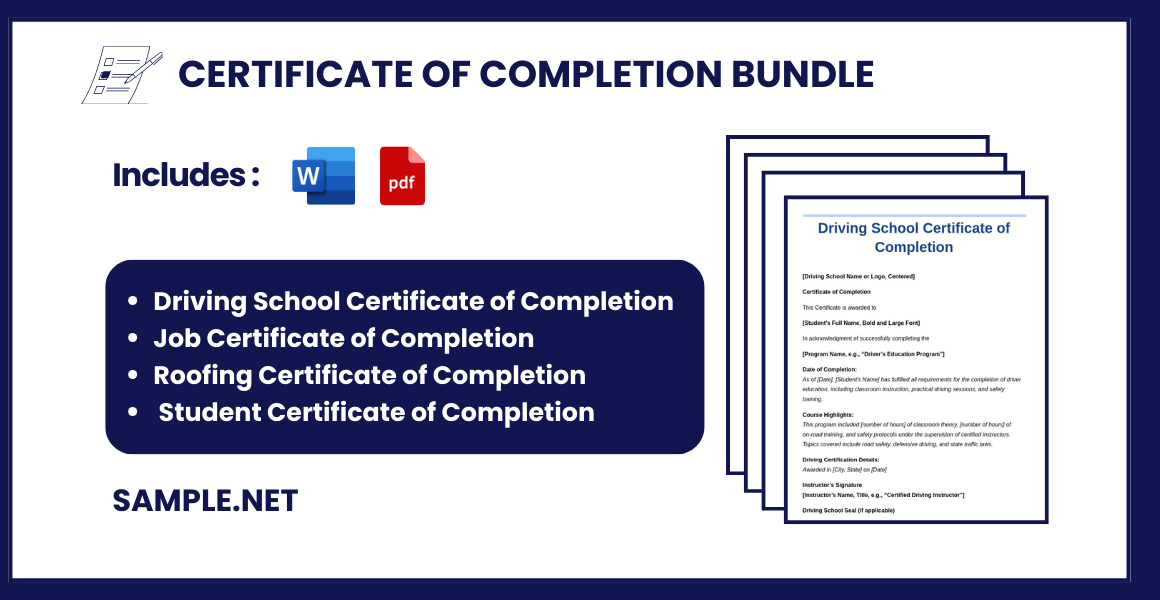 certificate of completion bundle