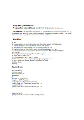 Computer Graphics Laboratory Report Experiment