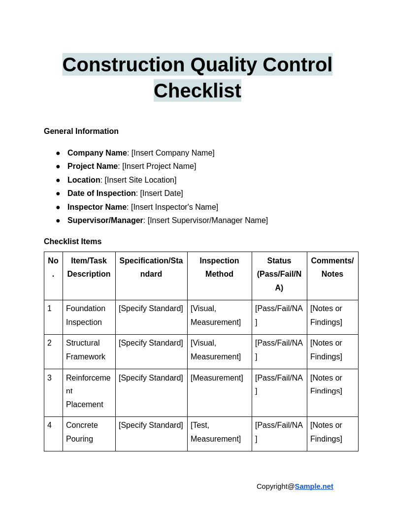 Construction Quality Control Checklist Google Docs 12 11 2024 10 57 AM