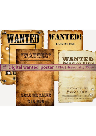 Digital Wanted poster