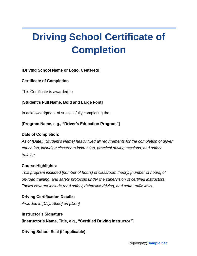 Driving School Certificate of Completion Google Docs 11 04 2024 11 03 AM